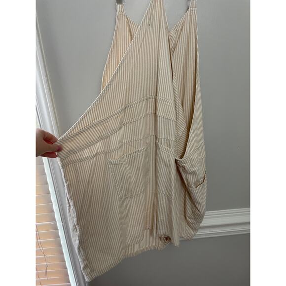 NWT Torrid Sunshine Yellow Stripe Stretch Linen Blend Shortall Overall Romper 4X - Picture 11 of 12